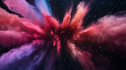 abstract fractal background with pink flowers