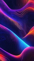 Wall Mural - Abstract gradient topography with vibrant and flowing glowing contours