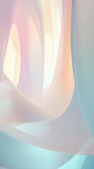 Poster - Subtle Pastel Flowing Waves Abstract Design, Delicate Hues Backdrop