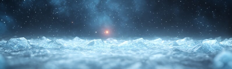 Aufkleber - Vibrant image of a crystalline planet surface illuminated by neon light, showcasing an otherworldly aesthetic.