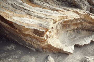 Aufkleber - Layered rock formation showing various shades of brown, grey, and white hues.  A geological marvel.