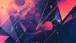 © Gilang - Abstract geometric shapes, vibrant colors, digital art, background