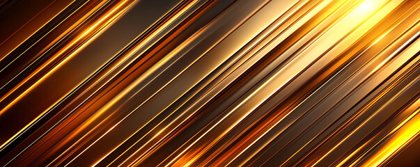 Poster - Shiny golden metallic stripes create dynamic and luxurious background. slanted lines reflect light beautifully, adding depth and elegance to any design