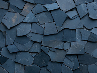Poster - Dark bluish black rock texture creates rough, abstract natural background. This unique surface is perfect for various design projects and adds depth to any visual composition