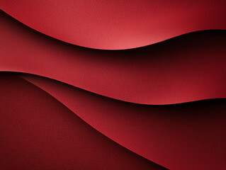 Poster - Smooth red waves create textured background, showcasing depth and elegance. rich color and flowing lines evoke sense of warmth and sophistication