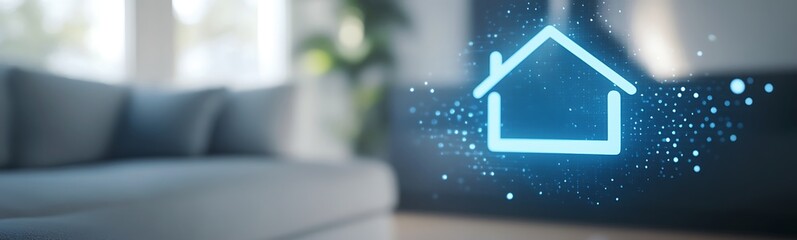 Fototapete - AI-powered smart home system interface showcasing a futuristic design concept.