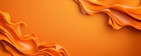 Poster - Vibrant orange waves create dynamic and fluid background, perfect for design projects. smooth texture and flowing shapes evoke sense of energy and creativity