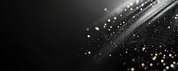 Poster - stunning gradient background featuring metallic gray tones with shimmering particles and soft, dreamy effect. Perfect for various design projects