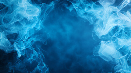 Poster - Abstract blue smoke swirling in mesmerizing pattern, creating dreamy atmosphere. ethereal quality of smoke adds depth and intrigue to composition