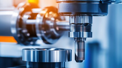 Poster - Precision Machining Tool in Advanced Industrial Workshop Setting