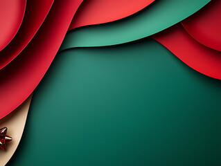 Poster - Beautiful layered paper design in red and green, perfect for festive occasions. texture adds depth, making it ideal for Christmas themed projects