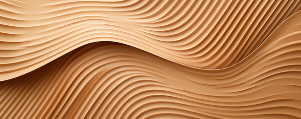 Poster - Textured corrugated cardboard with wavy patterns in warm tones creates visually appealing backdrop. intricate design adds depth and interest, perfect for various creative projects