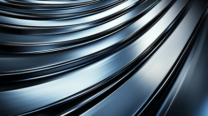 Poster - Sleek, curved metal panels create dynamic, reflective surface with modern aesthetic. smooth lines and shiny finish evoke sense of elegance and innovation