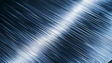 Poster - Sleek brushed silver metal surface with fine scratches and reflections, creating modern and industrial feel. Ideal for backgrounds or textures in design projects