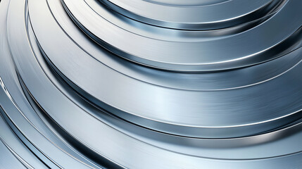 Poster - Shiny circular brushed aluminum metal texture with smooth layers creating modern aesthetic. reflective surface adds depth and visual interest to design
