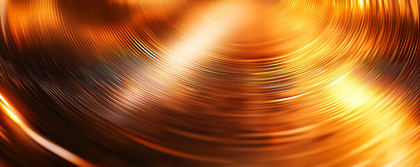 Poster - Shiny copper gold metal texture with swirling patterns and reflections, creating warm and vibrant visual effect. Ideal for backgrounds or artistic designs