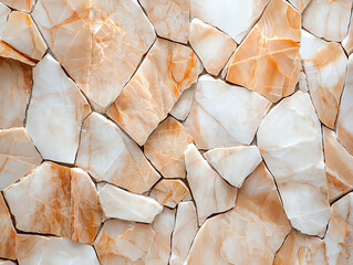 Poster - Natural stone texture with warm tones and irregular shapes, perfect for interior design or construction projects. unique patterns and colors add elegance and sophistication