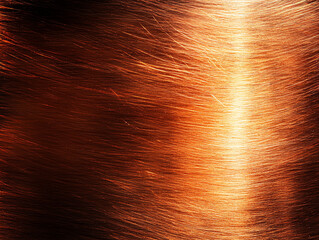 Poster - Shiny copper hair texture with vibrant orange and brown tones, reflecting light beautifully. This captures intricate details and smoothness of hair strands