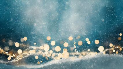 Poster - abstract holiday lights: an enchanting composition of radiant golden bokeh lights cascading across a