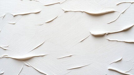 Poster - Textured white paint surface with smooth, flowing patterns creating modern aesthetic. Ideal for backgrounds or artistic projects