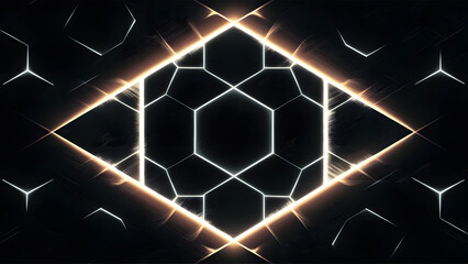 Poster - geometric nexus: a mesmerizing display of interconnected glowing geometric shapes creating a futuris