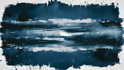 Poster - abstract azure strokes: a captivating abstract artwork showcasing bold azure brushstrokes against a 