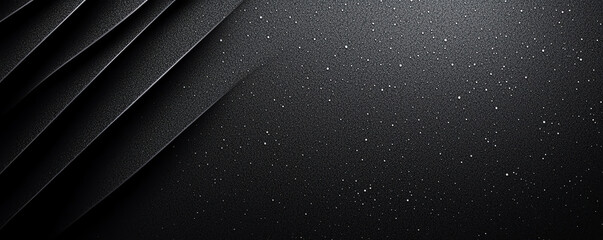 Poster - Sleek black surface with textured layers and subtle sparkling details, creating elegant and modern aesthetic. Perfect for backgrounds or design elements