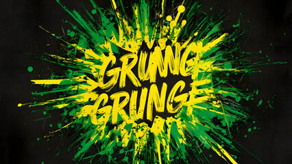Poster - Abstract Grunge Splash: A vibrant, edgy, and dynamic grunge design features a central text element exploding with color and texture, perfect for conveying bold energy.