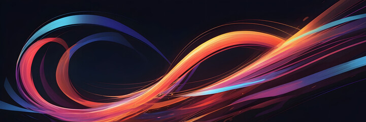 Poster - abstract flowing lines: an elegant composition of vibrant, abstract lines that dance and weave again