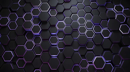 Poster - hexagonal abstraction: a visually striking and modern hexagonal pattern, with its repeating geometri