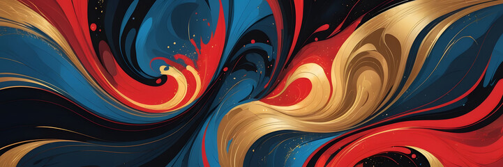 Poster - elegant swirls of color: dynamic and flowing abstract artwork features a captivating arrangement of 