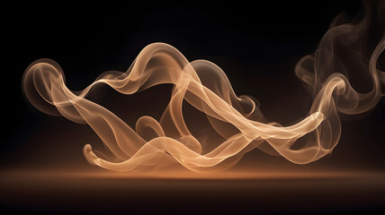 Poster - abstract smoke art: an artistic and abstract depiction of flowing smoke in warm, inviting hues grace