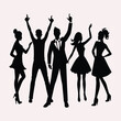 © Mst - silhouettes of people dancing bundle set