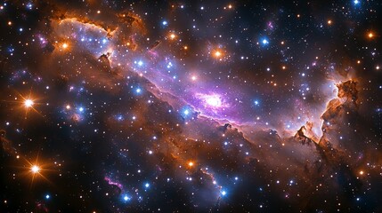 Wall Mural - cosmic exploration of nebulae in deep space astrophotography universe celestial bodies mystical envi