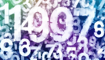 Poster - Abstract Colorful Background with Dynamic Numbers and Shapes