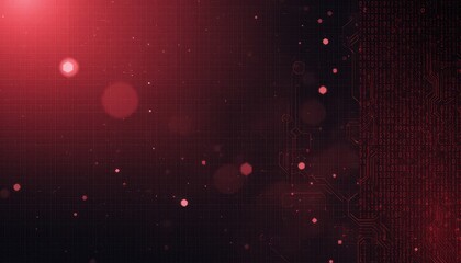 Poster - Abstract Technology Background with Red Digital Elements and Circuits