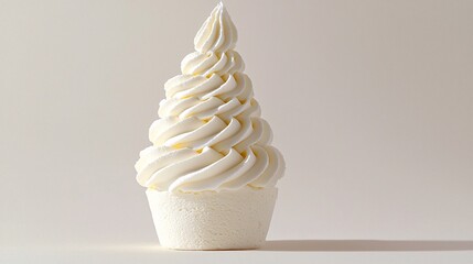 fluffy, airy swirl of whipped cream isolated against a white background, showing off its texture and ideal for use in sweet and savory recipes. fluffy swirl, whipped cream, airy texture, white 