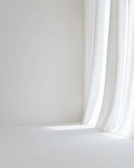 Poster - Elegant White Flowers and Smooth Stone Create a Serene and Minimalist Still Life in Softly Lit Space