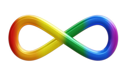 rainbow infinity symbol isolated on white, transparent. world autism awareness day