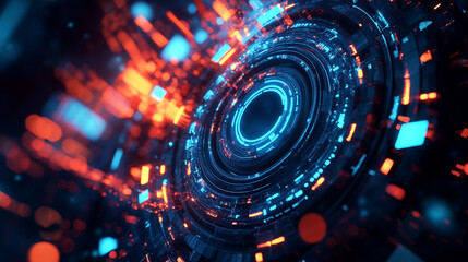 Poster - Vibrant digital patterns create mesmerizing effects in futuristic design