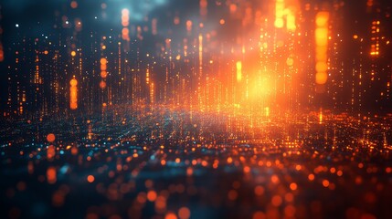 Poster - Vibrant Cosmic Landscape With Glowing Particles and an Atmospheric Glow at Night
