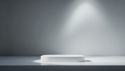 Poster - Minimalist Display Platform Under Soft Ambient Lighting