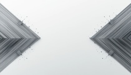 Poster - Abstract Gray Lines and Shapes with Paint Splatter on White Background