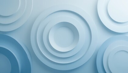 Poster - Abstract Blue Circular Patterns on Gradient Background for Design