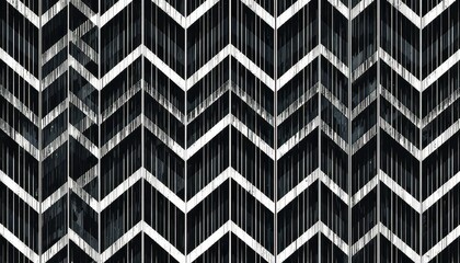 Poster - Abstract Geometric Pattern in Black and White with Stripes