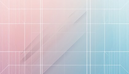 Poster - Soft Gradient Background with Geometric Shapes and Line Patterns