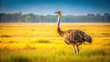 © kittipon - Minimalist Ostrich Field Side View AI Art