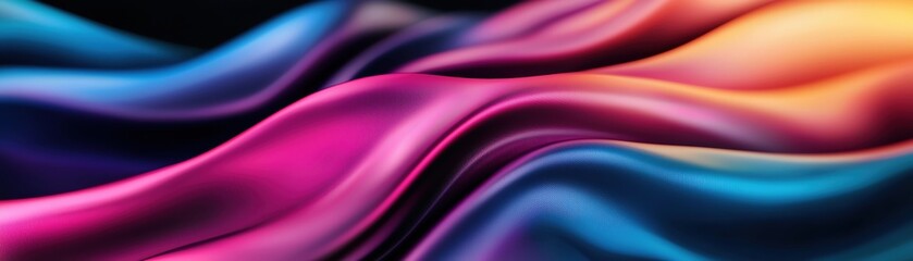 Poster - Vibrant waves of color flowing together create an abstract and dynamic image.