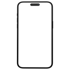 Wall Mural - photo of smartphone without background and screen. frame only. black color. template for mockup