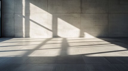 Poster - Play of Light and Shadow on Bold Colored Walls in a Modern Architectural Space During the Day